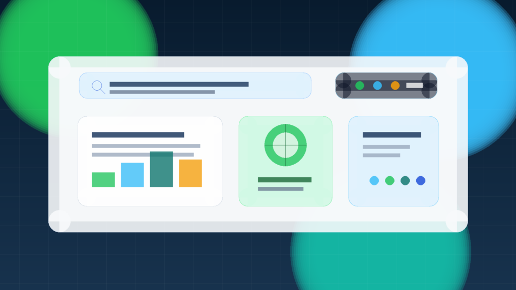Panel SEO con interfaz de IA y bloques de contenido estructurados para empresas